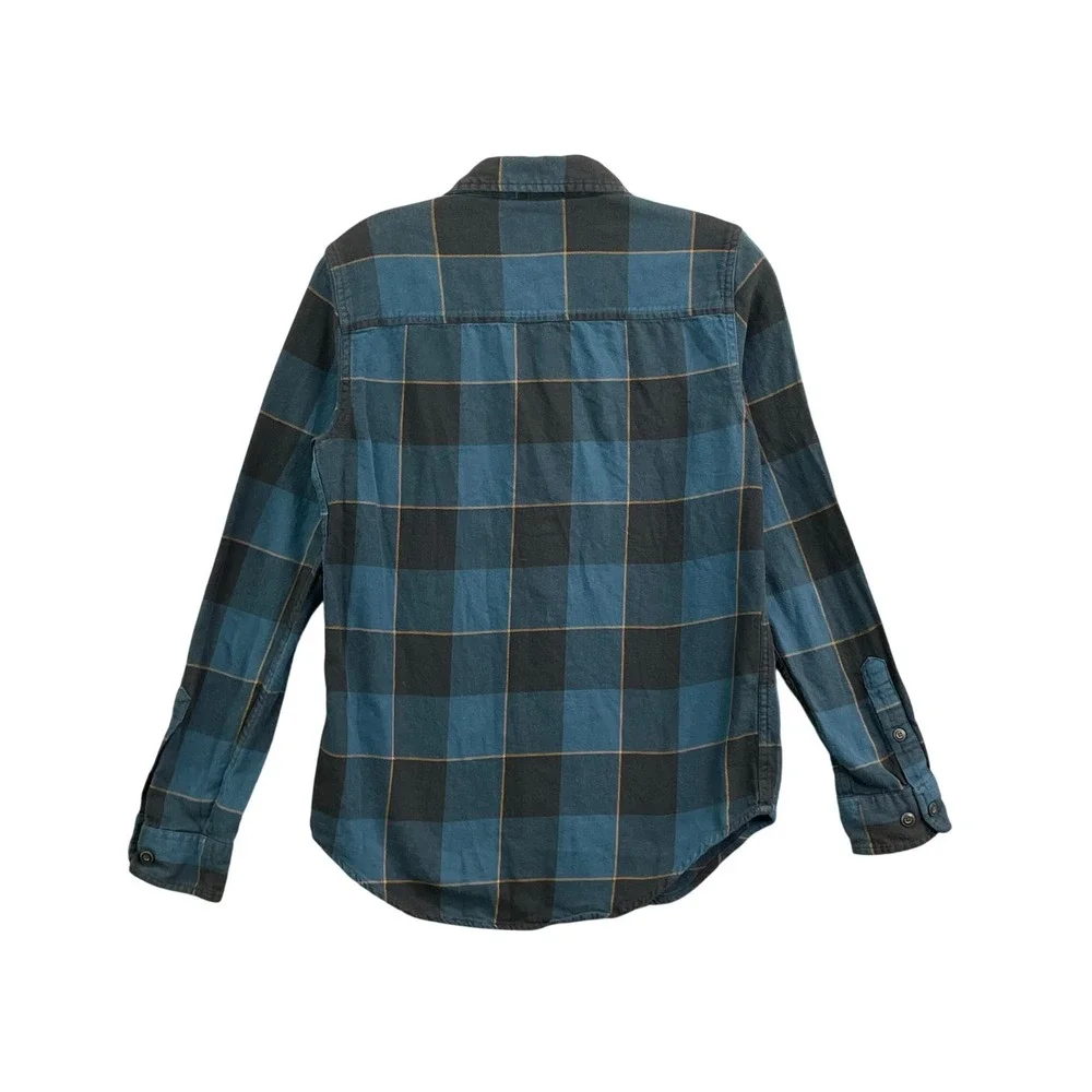 Filson Flannel Shirt Mens Small Blue Black Plaid Outdoors Gorpcore Academia Camp